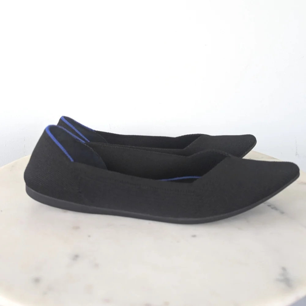 Rothy's Classic Black Pointed Toe Flats - Picture 5 of 11